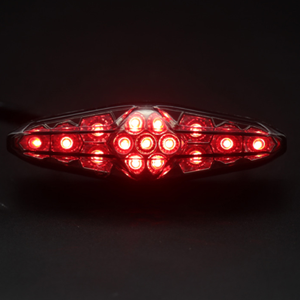 Motorcycle LED Smoke Brake Running Driving Stop Rear Tail Light