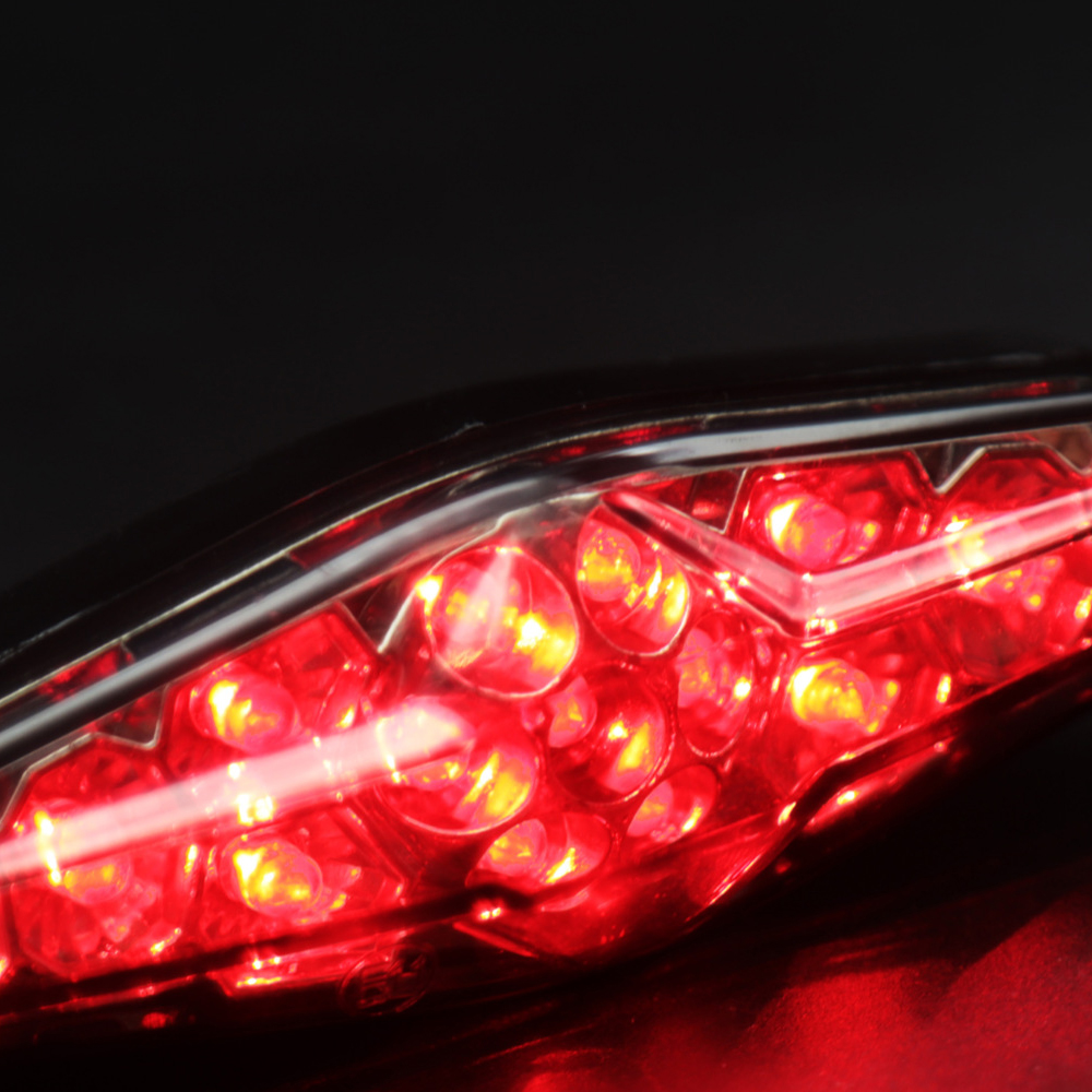 smoke Motorcycle LED Smoke Brake Running Driving Stop Rear Tail Light